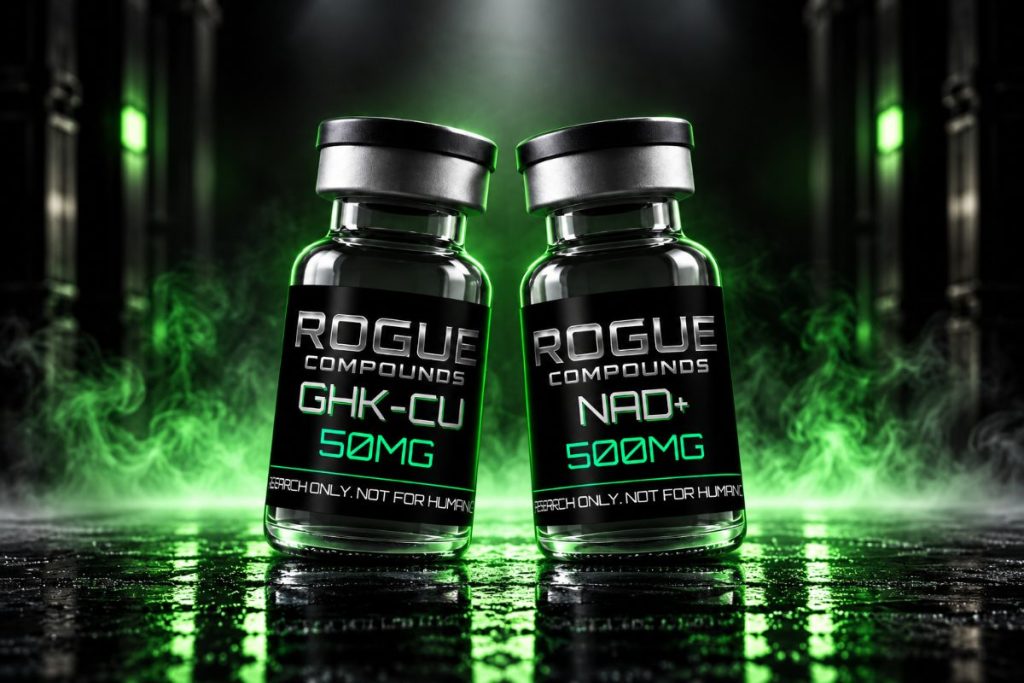 GHK-Cu and NAD+ vials | Rogue Compounds