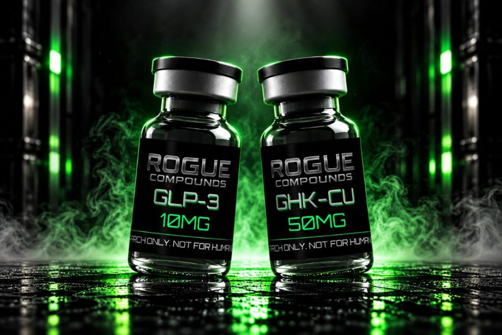 GLP-3 RT and GHK-Cu vials | Rogue Compounds