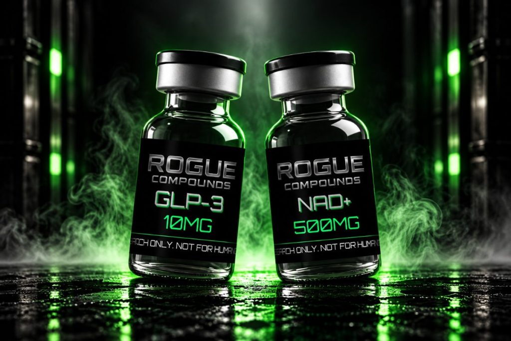 GLP-3 RT and NAD+ vials | Rogue Compounds