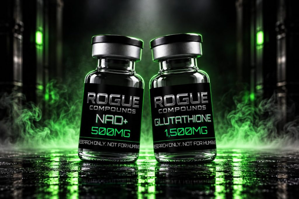 NAD+ and Glutathione vials | Rogue Compounds